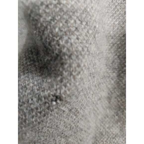 J.Crew 100% Cashmere Sweater Large Taupe Brown Birds Eye Knit Crewneck FLAWED - Picture 4 of 6
